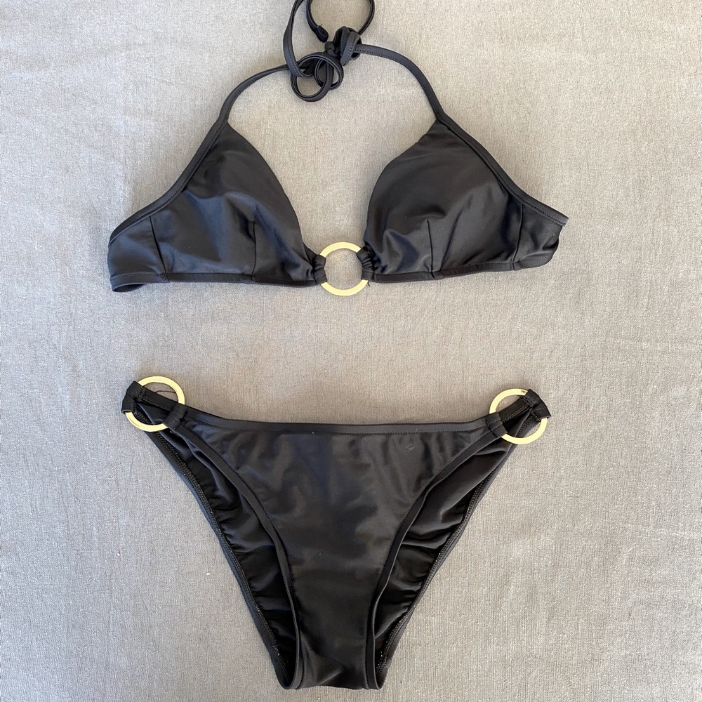 Victoria’s Secret black gold ring bikini | Sz M